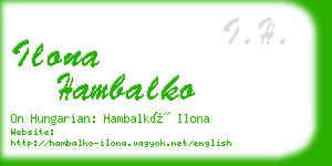 ilona hambalko business card